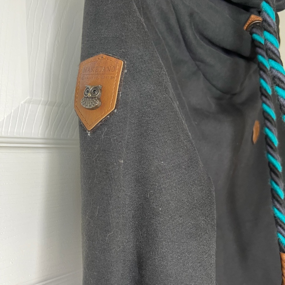 Naketano Black Sweater with Brown and Teal Accents - Picture 4 of 4